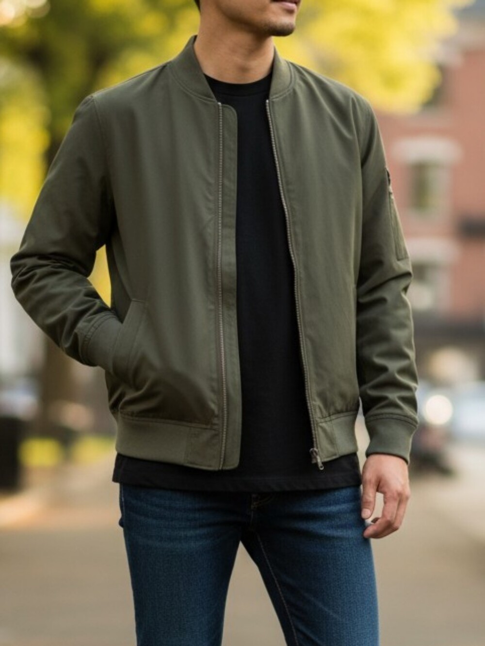 Banana Republic Olive Green Bomber Jacket Men’s Size Large